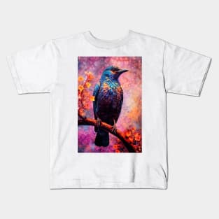 Starling bird painting colors art #starling Kids T-Shirt